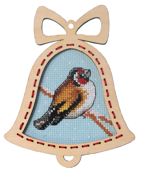 Complete counted cross stitch kit with plywood frame Bell - Goldfinch 6648