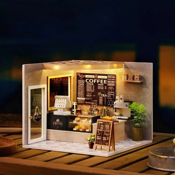 Miniature Wizardi Roombox Kit - Cafe Dollhouse Kit