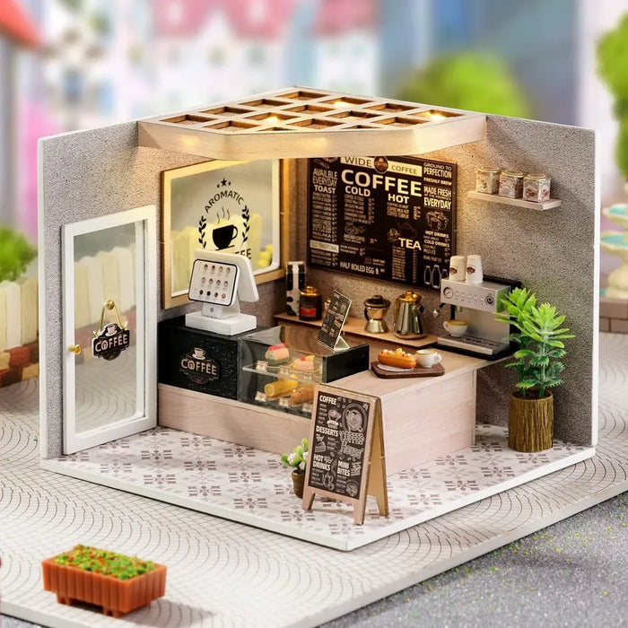 Miniature Wizardi Roombox Kit - Cafe Dollhouse Kit