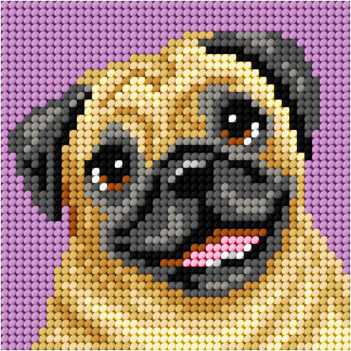 "My first embrodiery" kit. Needlepoint (half stitich) kit  "Pug-dog" 6769