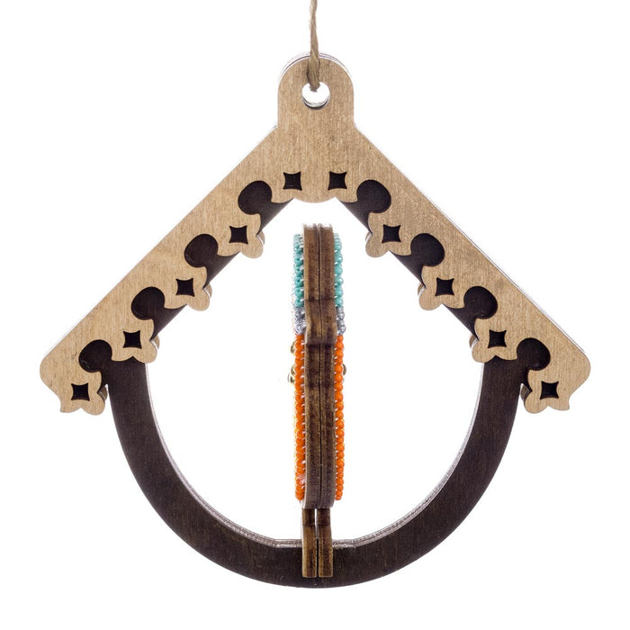 Wooden Bead Embroidery Kit Bird In Birdhouse FLK-580