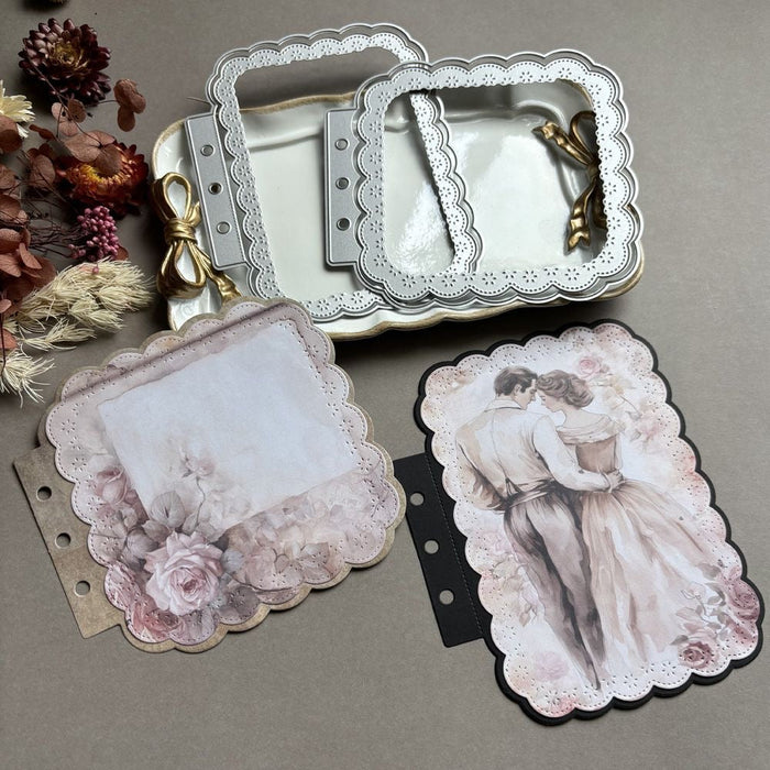 Scalloped Square Scrapbooking Cutting Die by Wizardi QJ10