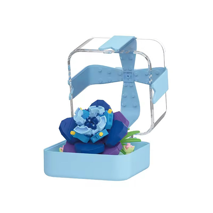 Blue Heart Mini Flower Building Blocks Kit F07AM11-11-091250803