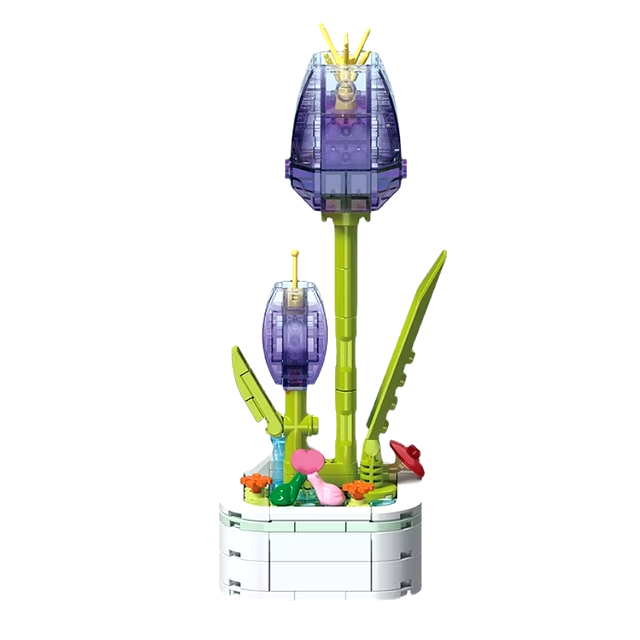 Tulip Building Brick Potted Flower F07M9-10(103)-I5