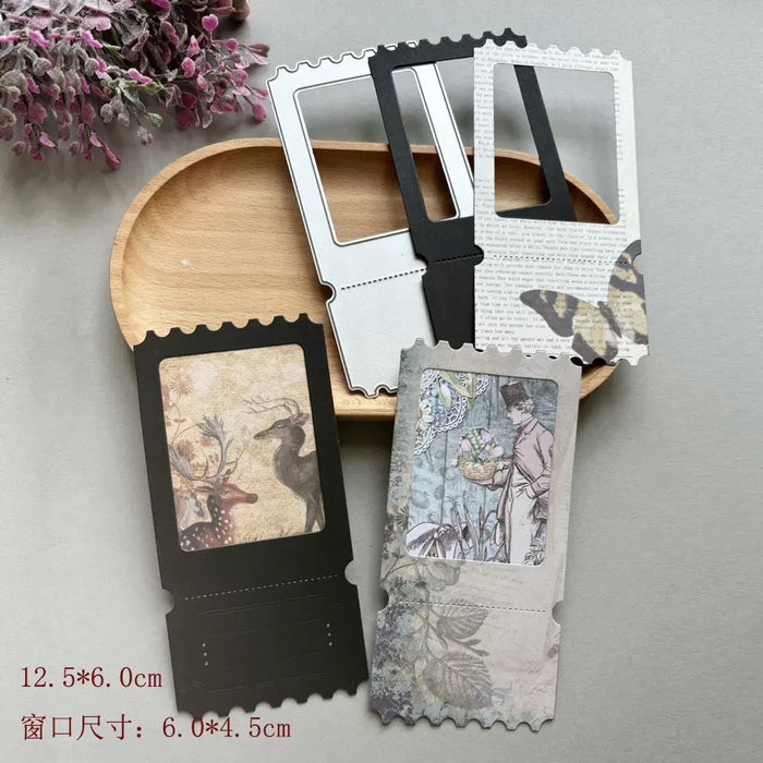 Large Postage Frame Scrapbooking Cutting Die by Wizardi QJ05
