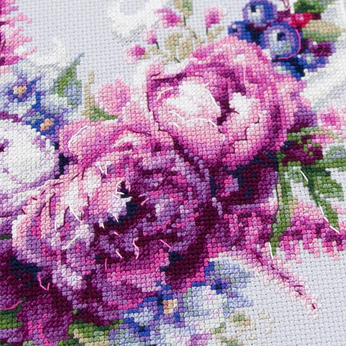 Purple Silk Peonies 70-04 Counted Cross-Stitch Kit