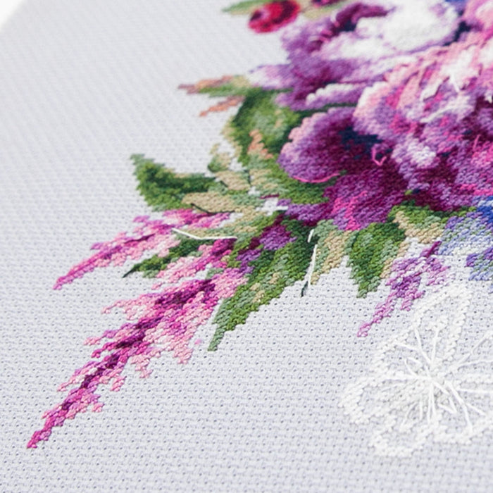 Purple Silk Peonies 70-04 Counted Cross-Stitch Kit