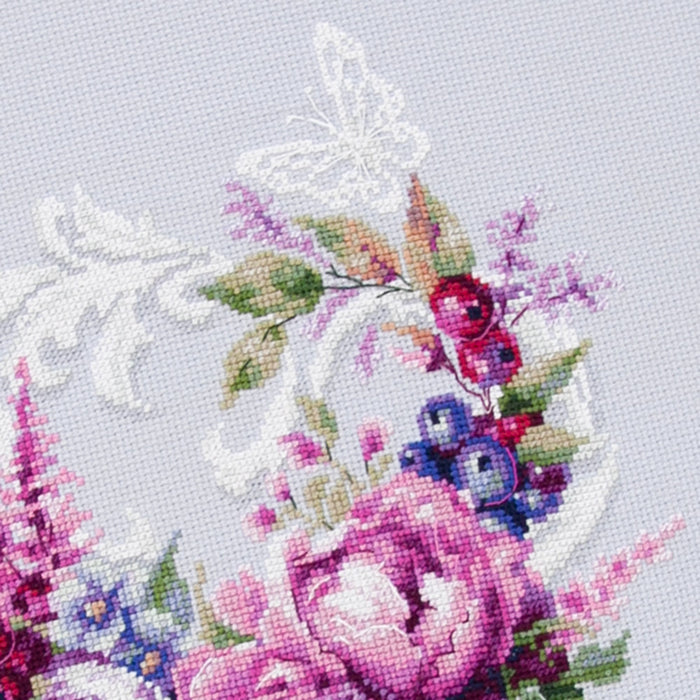 Purple Silk Peonies 70-04 Counted Cross-Stitch Kit