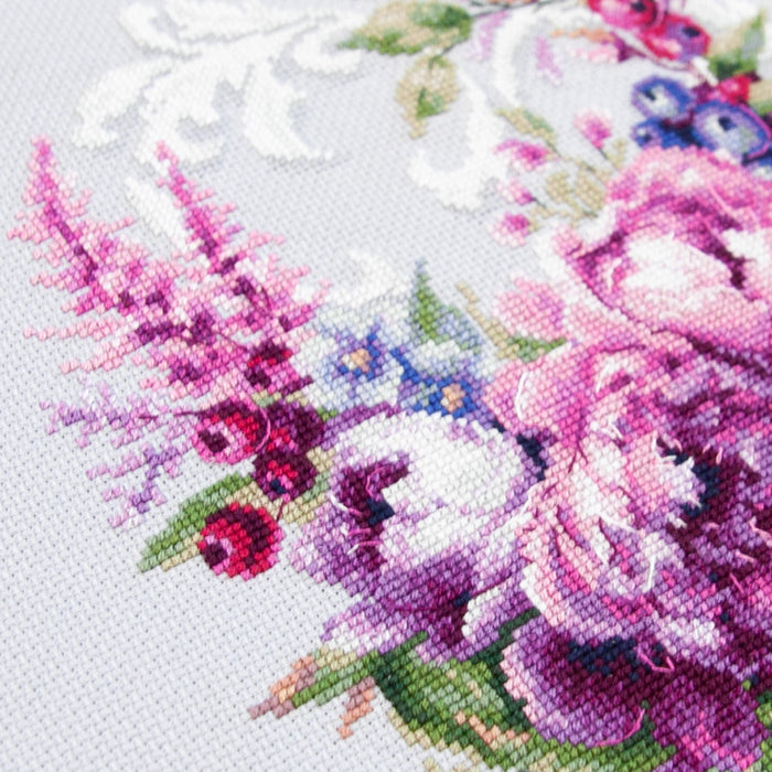 Purple Silk Peonies 70-04 Counted Cross-Stitch Kit