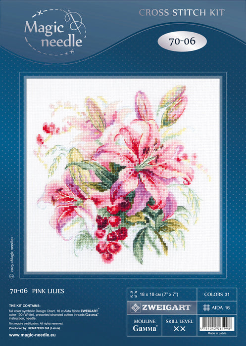 Pink Lilies 70-06 Counted Cross-Stitch Kit