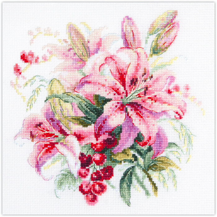 Pink Lilies 70-06 Counted Cross-Stitch Kit
