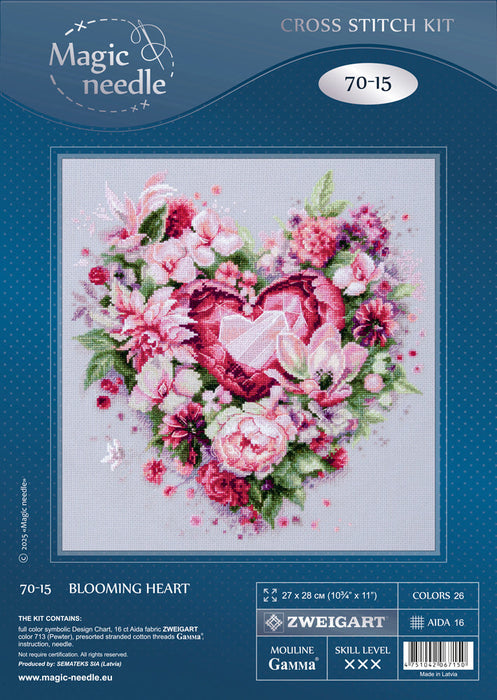 Blooming Heart 70-15 Counted Cross-Stitch Kit