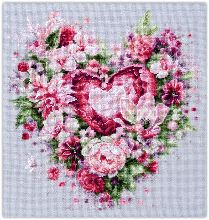 Blooming Heart 70-15 Counted Cross-Stitch Kit