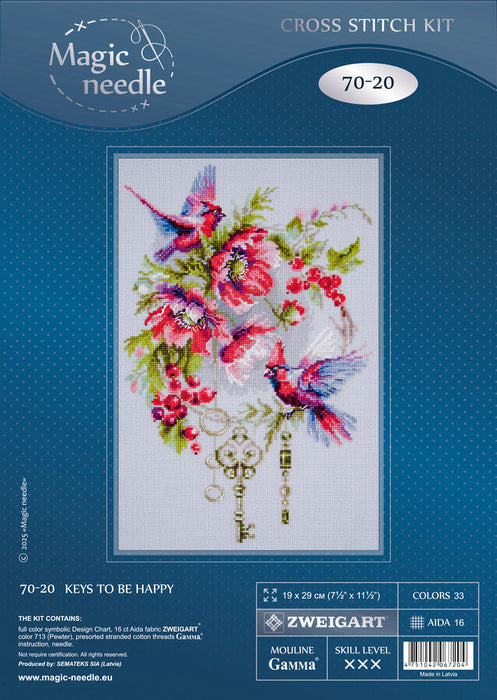 Keys to be Happy 70-20 Counted Cross-Stitch Kit