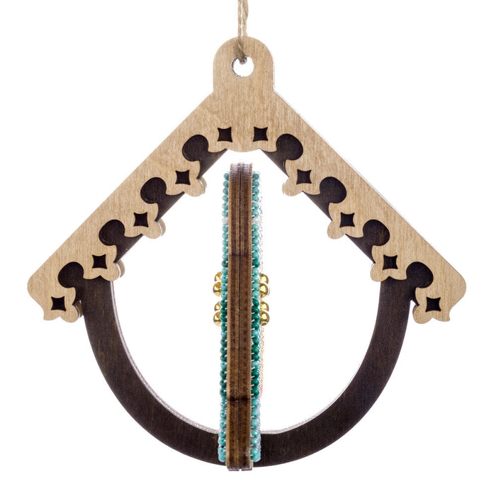 Wooden Bead Embroidery Kit Bird In Birdhouse FLK-580