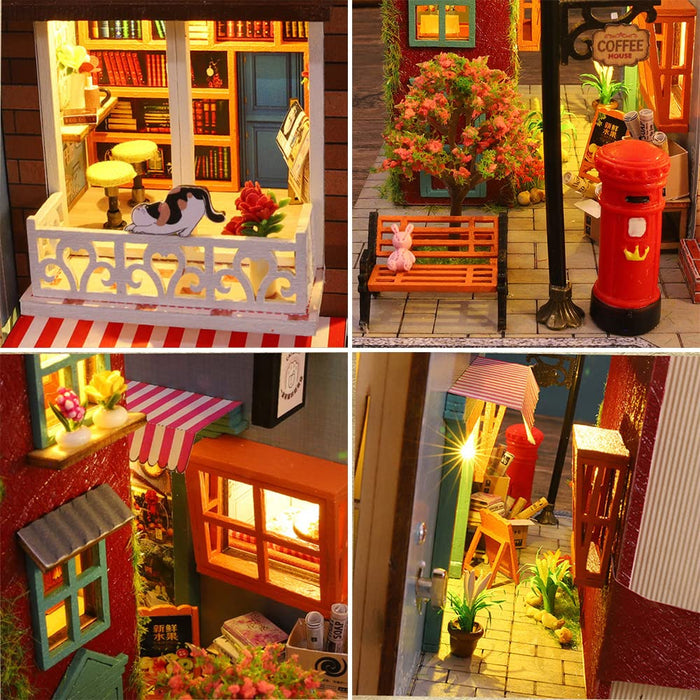 Miniature Wizardi Roombox Kit - Shopping Street Dollhouse Kit