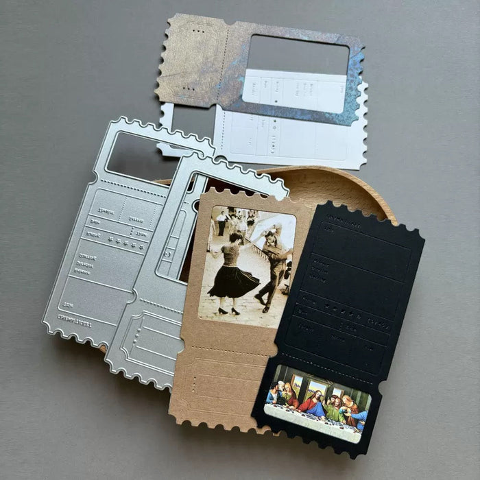 Postage Label Scrapbooking Cutting Die by Wizardi QJ03