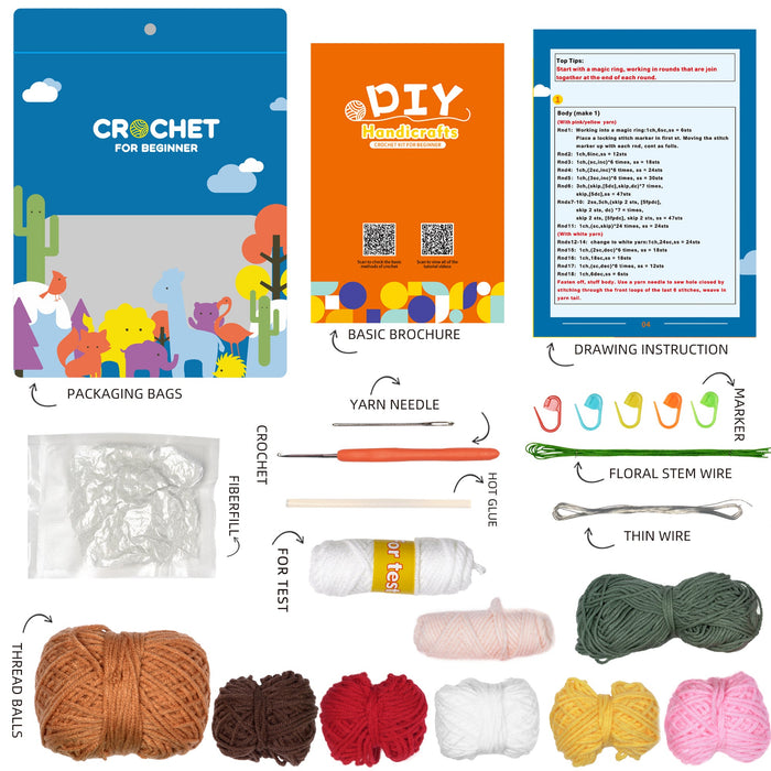 Potted Flower Amigurumi DIY Crochet Kit Wizardi F07N8-M32