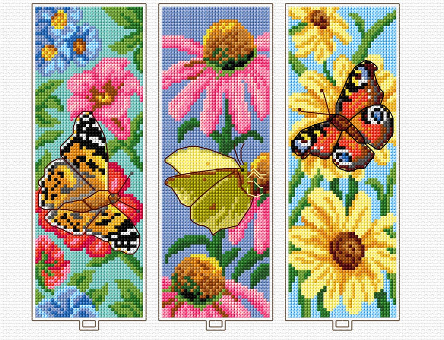 Counted cross stitch kit with plastic canvas Bookmarks Butterflise 8717