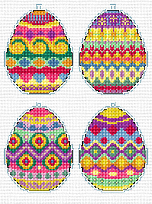 Counted cross stitch kit with plastic canvas Ornaments Easter Eggs 8719