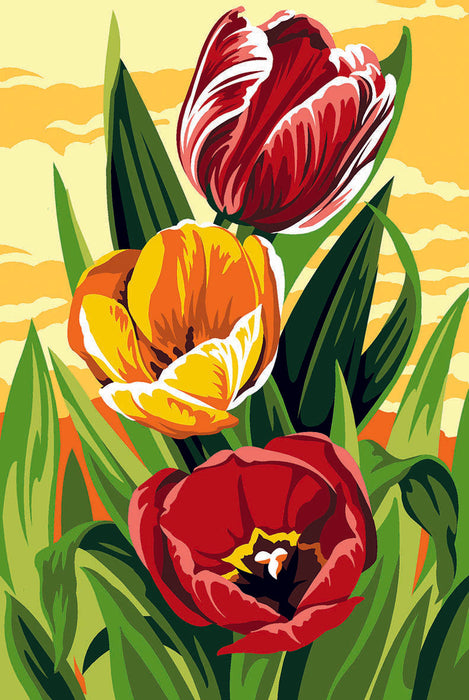 Needlepoint canvas for halfstitch without yarn Canvas Tulips SEU928.382 Seg De Paris Printed Tapestry Canvas