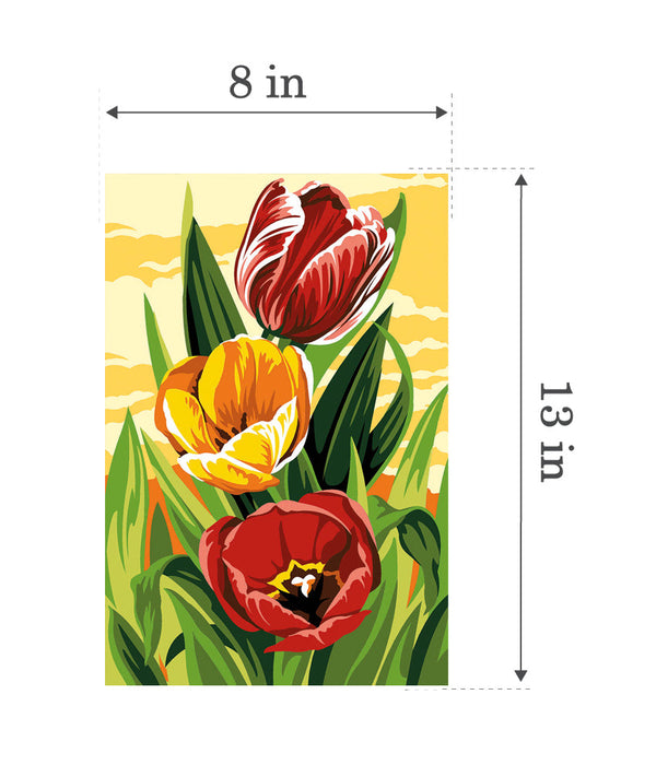 Needlepoint canvas for halfstitch without yarn Canvas Tulips SEU928.382 Seg De Paris Printed Tapestry Canvas