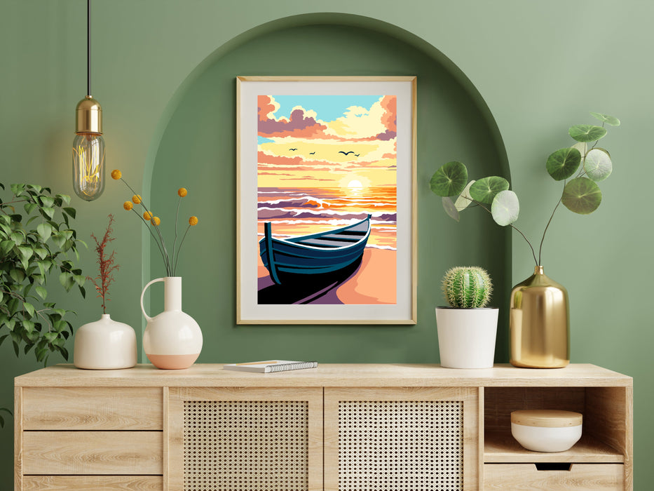 Needlepoint canvas for halfstitch without yarn Canvas At sunset SEU928.403 Seg De Paris Printed Tapestry Canvas