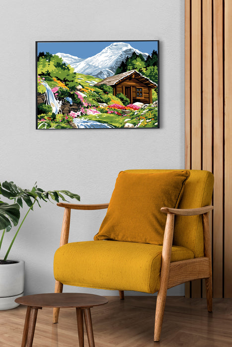 Needlepoint canvas for halfstitch without yarn Canvas The small waterfall SE929.646 Seg De Paris Printed Tapestry Canvas