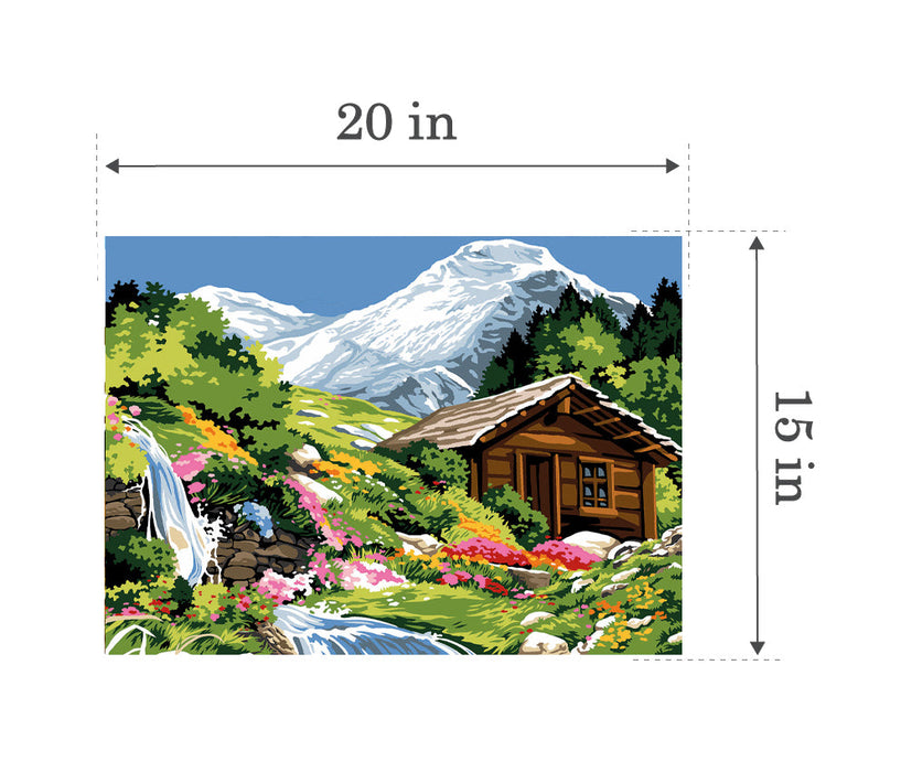 Needlepoint canvas for halfstitch without yarn Canvas The small waterfall SE929.646 Seg De Paris Printed Tapestry Canvas