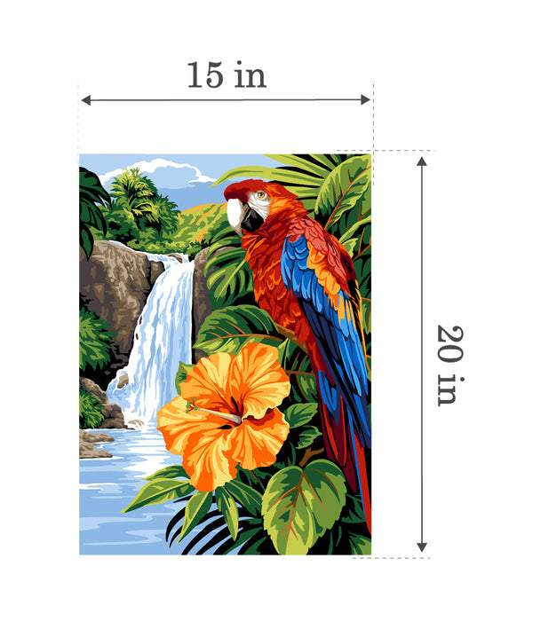 Needlepoint canvas for halfstitch without yarn Canvas Parrot SE929.766 Seg De Paris Printed Tapestry Canvas