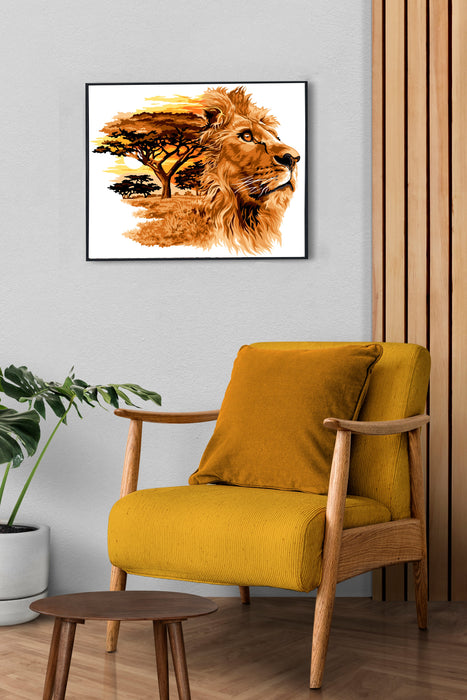 Needlepoint canvas for halfstitch without yarn Canvas The king SE940.27 Seg De Paris Printed Tapestry Canvas