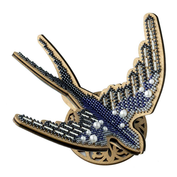 Wooden Bead Embroidery Kit Swallow FLK-583