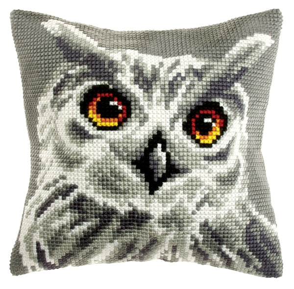 Cushion cross stitch kit White owl 9531