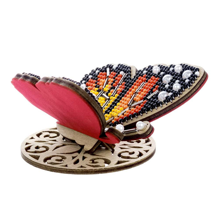Wooden Bead Embroidery Kit Bright Butterfly FLK-581