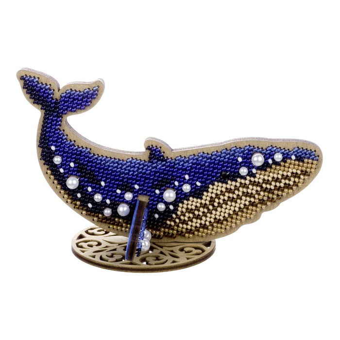 Wooden Bead Embroidery Kit Blue Whale FLK-582