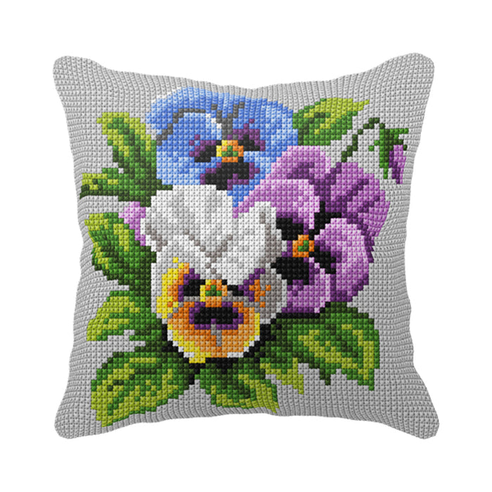 Cushion cross stitch kit  "Pansies" 99090