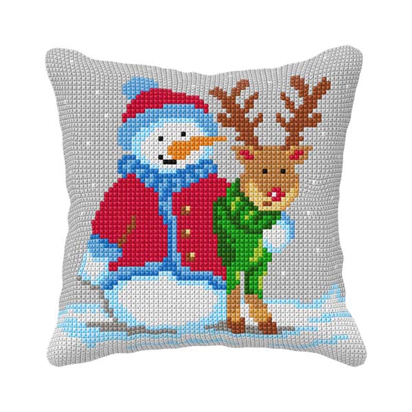 Cushion cross stitch kit Snowman 99116