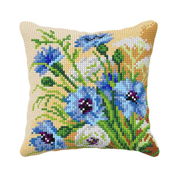 Cushion cross stitch kit Cornflowers 99118