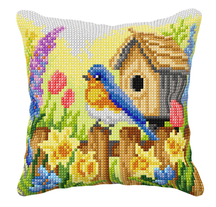 Cushion cross stitch kit Spring Bird 99122