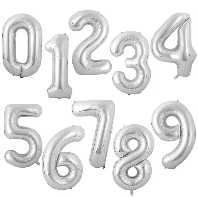 Silver Number Balloon Foil Balloon F07M1-79-0