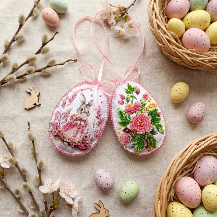 Bead Embroidery Kit. Decoration - Easter Bunny ABT-060
