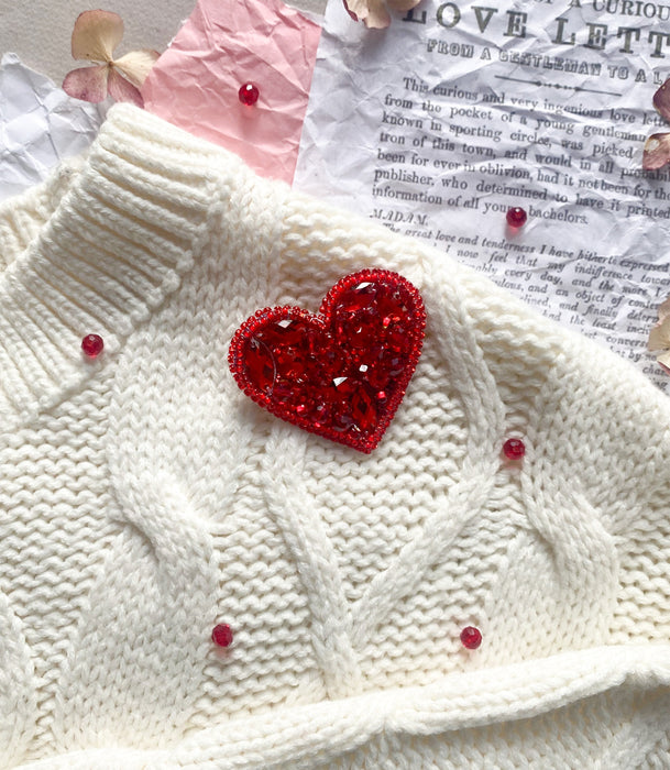 Bead Embroidery Brooch Kit. Decoration - Little heart AD-245