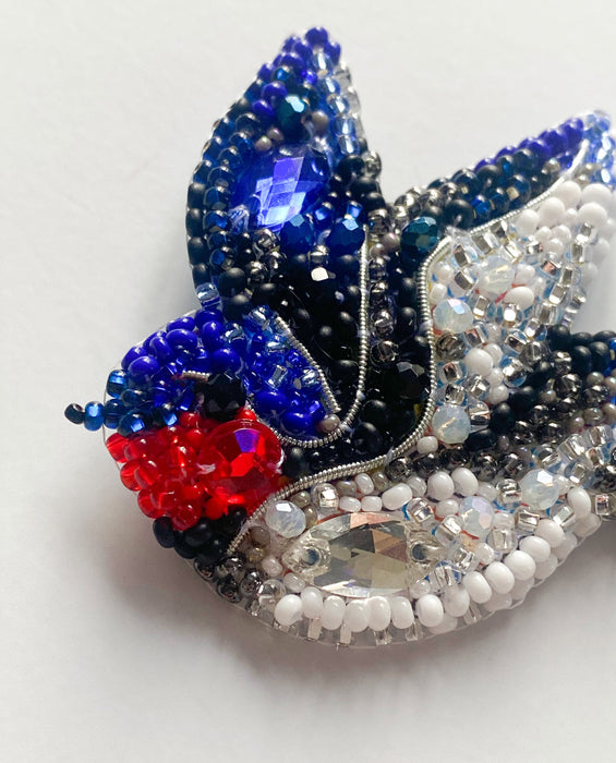 Bead Embroidery Brooch Kit. Decoration - Song of the Swallow AD-246