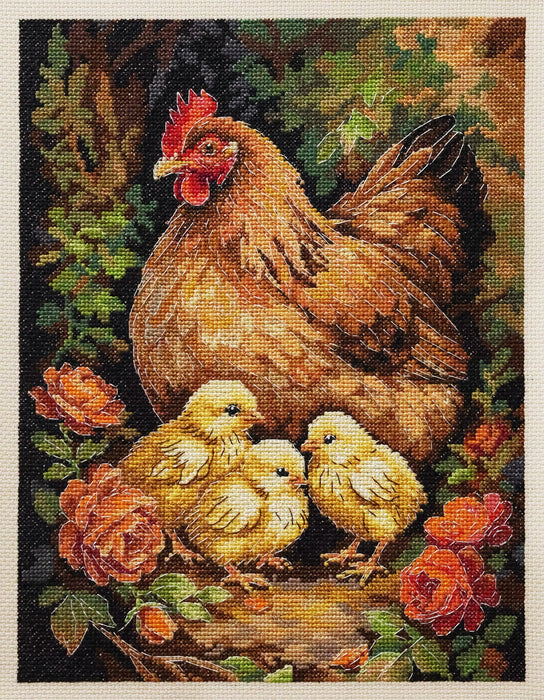 Cross-stitch kit - Hen in the Yard AH-326
