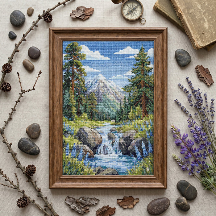Cross-stitch kit - Faraway mountains AH-334