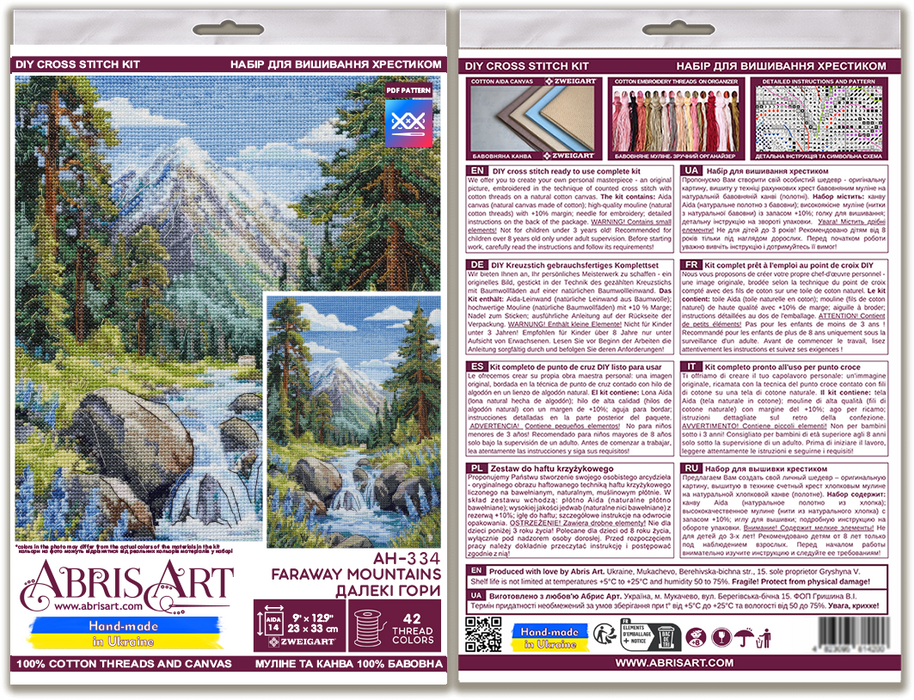 Cross-stitch kit - Faraway mountains AH-334