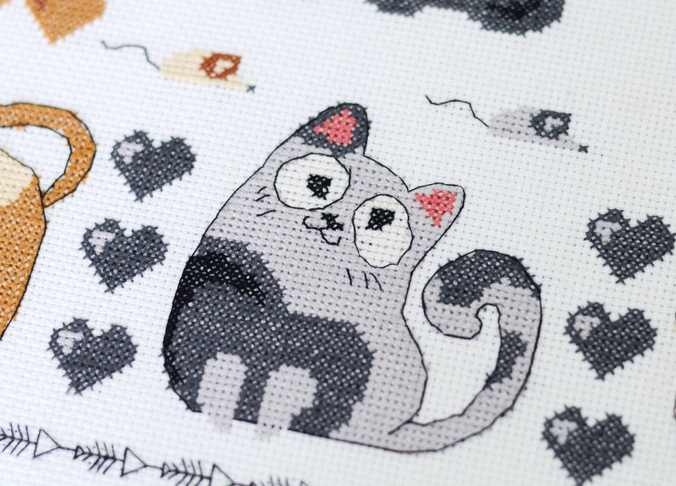 Cross-stitch kit - Meow-meow AH-281