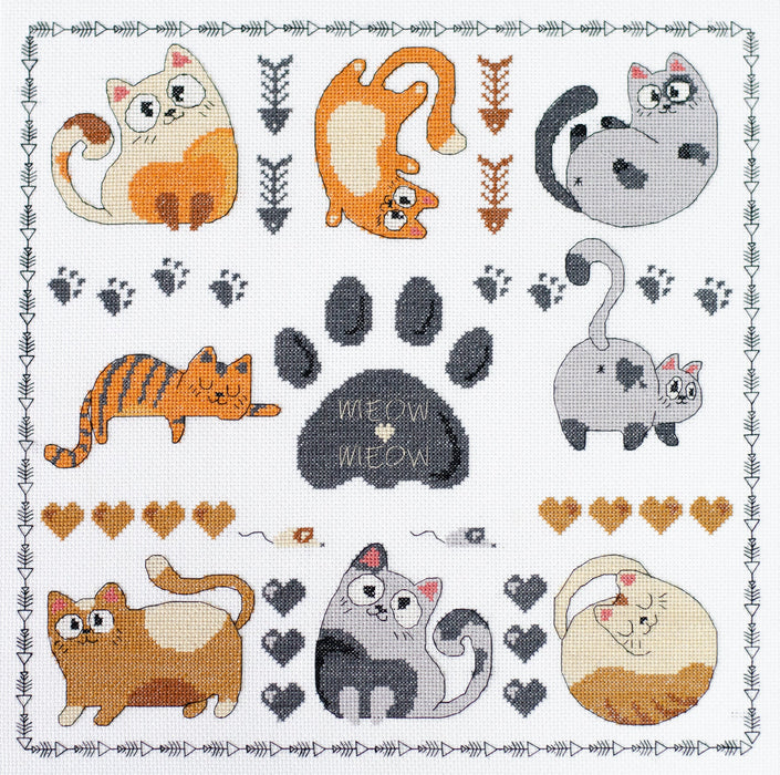 Cross-stitch kit - Meow-meow AH-281