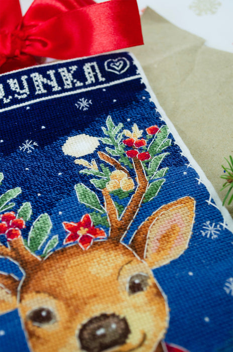 DIY Counted Cross-stitch boot kit - Santa's Helper