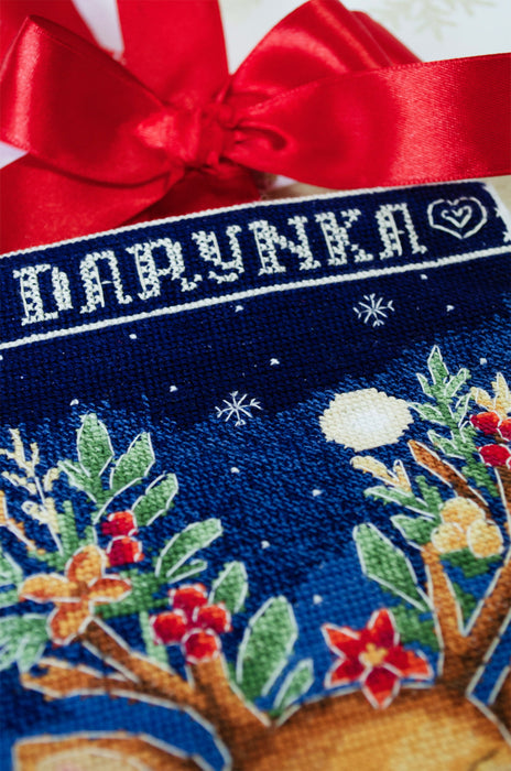 DIY Counted Cross-stitch boot kit - Santa's Helper